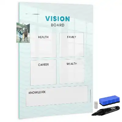 Health planner with magnetic writing board