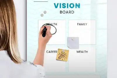 Health planner with magnetic writing board