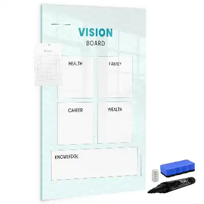 Health planner with magnetic writing board