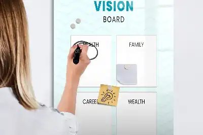 Health planner with magnetic writing board