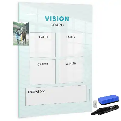Health planner with magnetic writing board