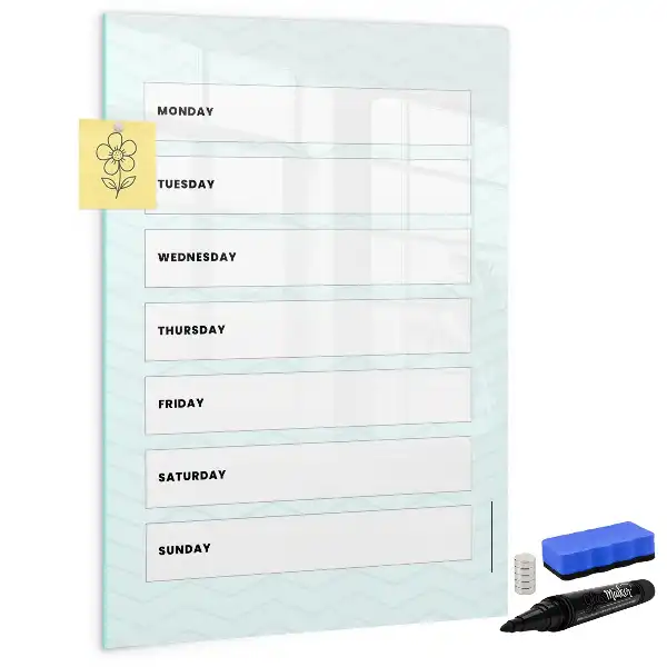 Magnetic weekly planner writing board