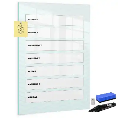 Magnetic weekly planner writing board