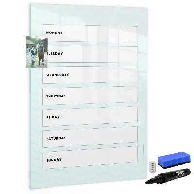 Magnetic weekly planner writing board