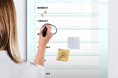 Magnetic weekly planner writing board