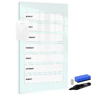 Magnetic weekly planner writing board