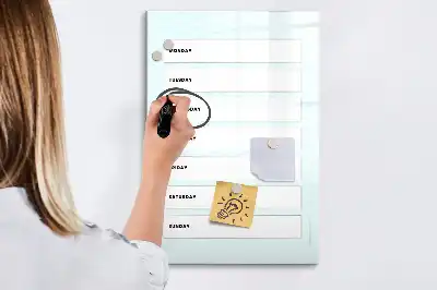 Magnetic weekly planner writing board