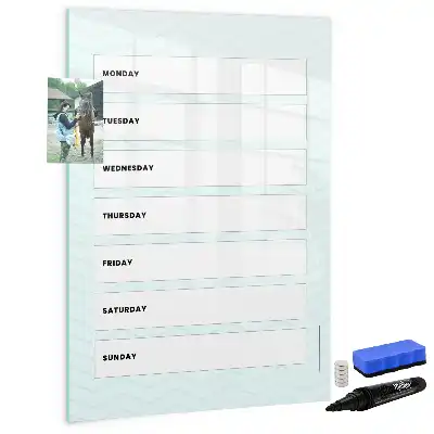 Magnetic weekly planner writing board