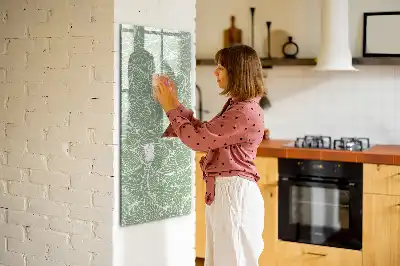 Magnetic writing board large leaf pattern