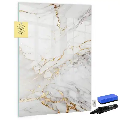 Magnetic writing board in a decorative marble finish