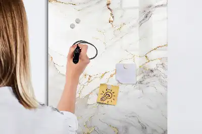 Magnetic writing board in a decorative marble finish