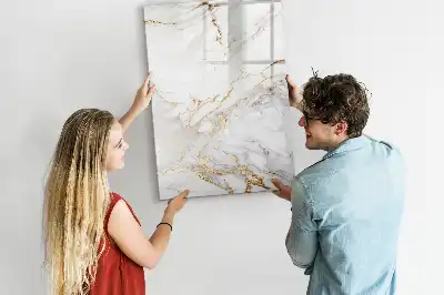 Magnetic writing board in a decorative marble finish
