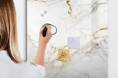 Magnetic writing board in a decorative marble finish