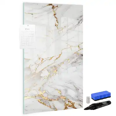 Magnetic writing board in a decorative marble finish
