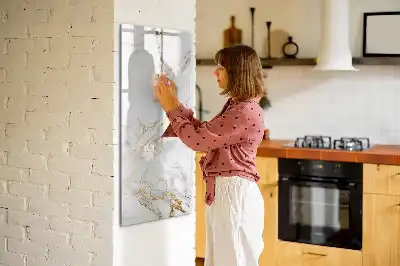 Magnetic writing board in a decorative marble finish