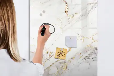 Magnetic writing board in a decorative marble finish