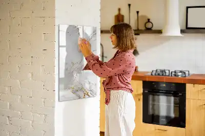Magnetic writing board in a decorative marble finish