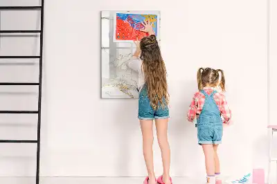 Magnetic writing board in a decorative marble finish