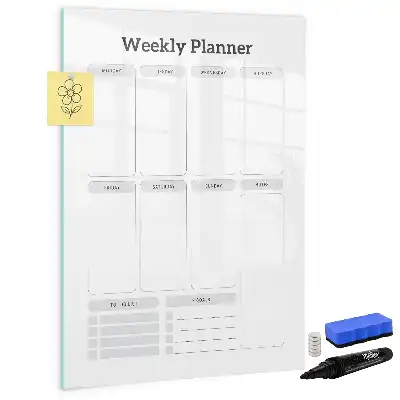 Weekly planner magnetic writing board