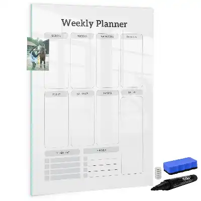 Weekly planner magnetic writing board