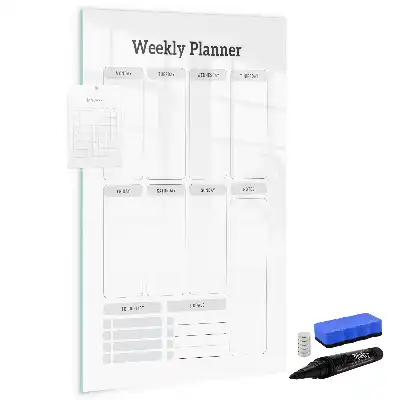 Weekly planner magnetic writing board