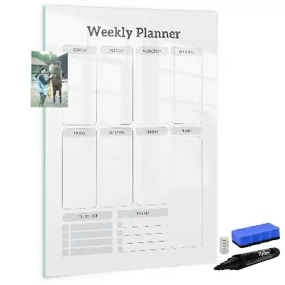 Weekly planner magnetic writing board
