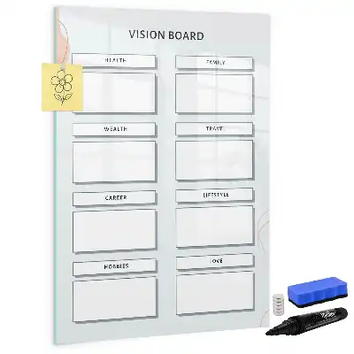 Magnetic vision board with writing surface