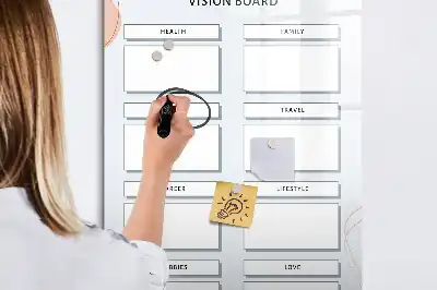 Magnetic vision board with writing surface