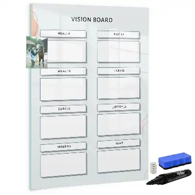 Magnetic vision board with writing surface