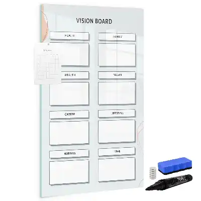 Magnetic vision board with writing surface