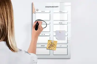 Magnetic vision board with writing surface