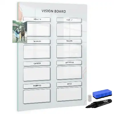 Magnetic vision board with writing surface