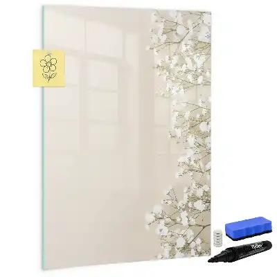 Magnetic erase board with delicate flowers design