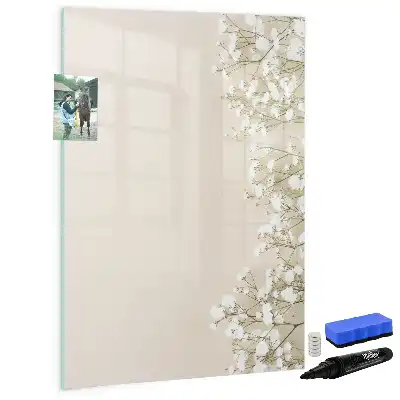 Magnetic erase board with delicate flowers design