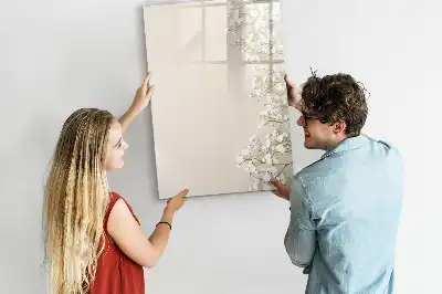 Magnetic erase board with delicate flowers design