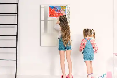 Magnetic erase board with delicate flowers design