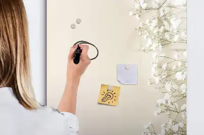 Magnetic erase board with delicate flowers design