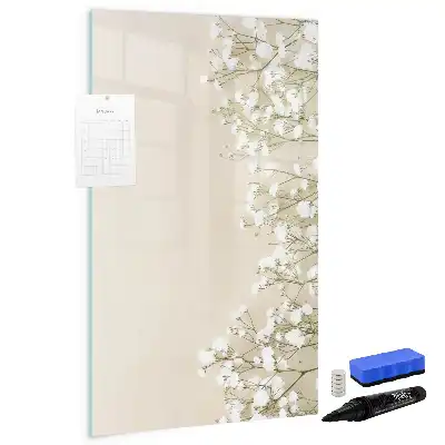 Magnetic erase board with delicate flowers design