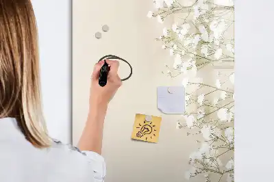 Magnetic erase board with delicate flowers design