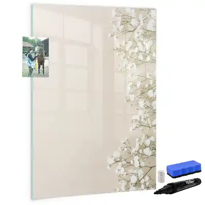 Magnetic erase board with delicate flowers design