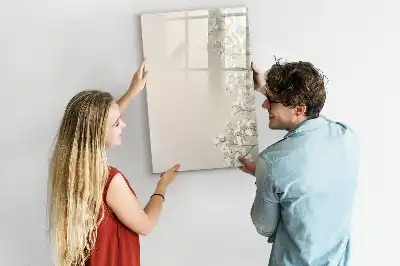 Magnetic erase board with delicate flowers design
