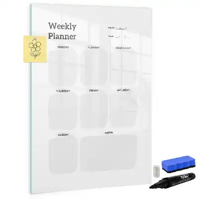 Magnetic erase board weekly planner