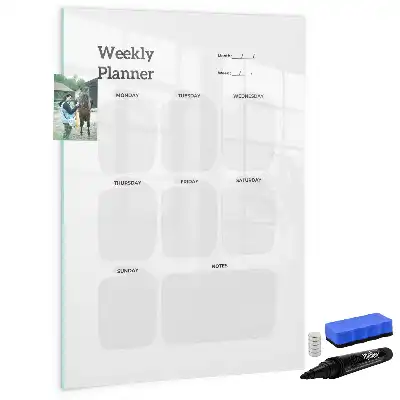 Magnetic erase board weekly planner