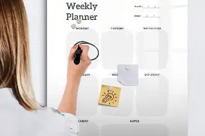 Magnetic erase board weekly planner
