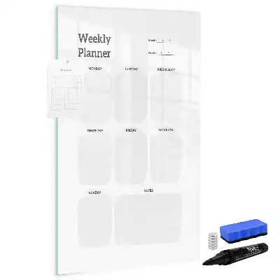 Magnetic erase board weekly planner