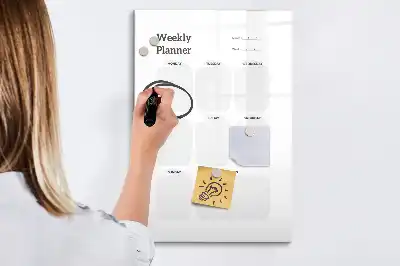 Magnetic erase board weekly planner