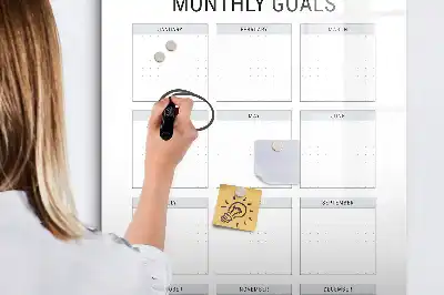 Magnetic erase board for monthly goals