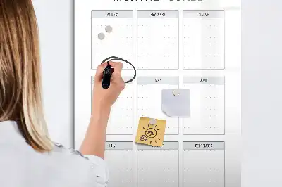 Magnetic erase board for monthly goals