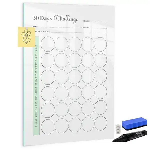 Magnetic erase board challenge planner