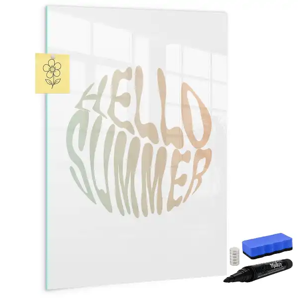 Magnetic writing board with Hello Summer design